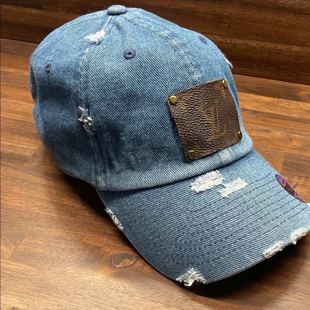 KBETHOS Vintage Blue Distressed Denim Hat - Picture 8 of 11
